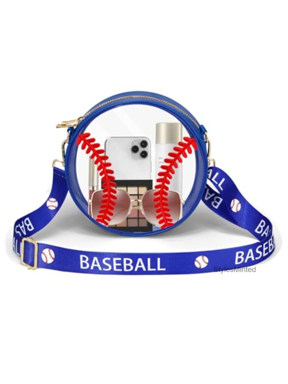 Clear Baseball Crossbody Purse Stadium Approved PVC Vegan Leather